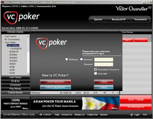 VC Poker: регистрация на vc poker, зарегистрироваться в покер руме, получить бонус на VC Poker